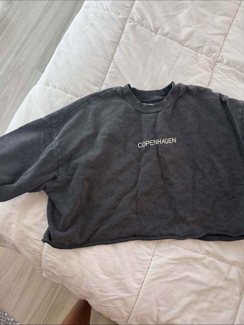Topshop Charcoal Crewneck Sweatshirt with COPENHAGEN Chest Logo